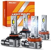 SEALIGHT 9005 and H11 Bulbs Combo, 160,000LM 1500% Wider Driving Vision Mini Size, 9005/HB3 H11/H8/H9 Fog Lights with Fan, Plug and Play, Pack of 4