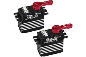 BEFFKKIP 2Pack 25KG Digital Servo High Torque Full Metal Gear Waterproof with 25T Servo Arm for RC Car Crawler Robot Control Angle 180°