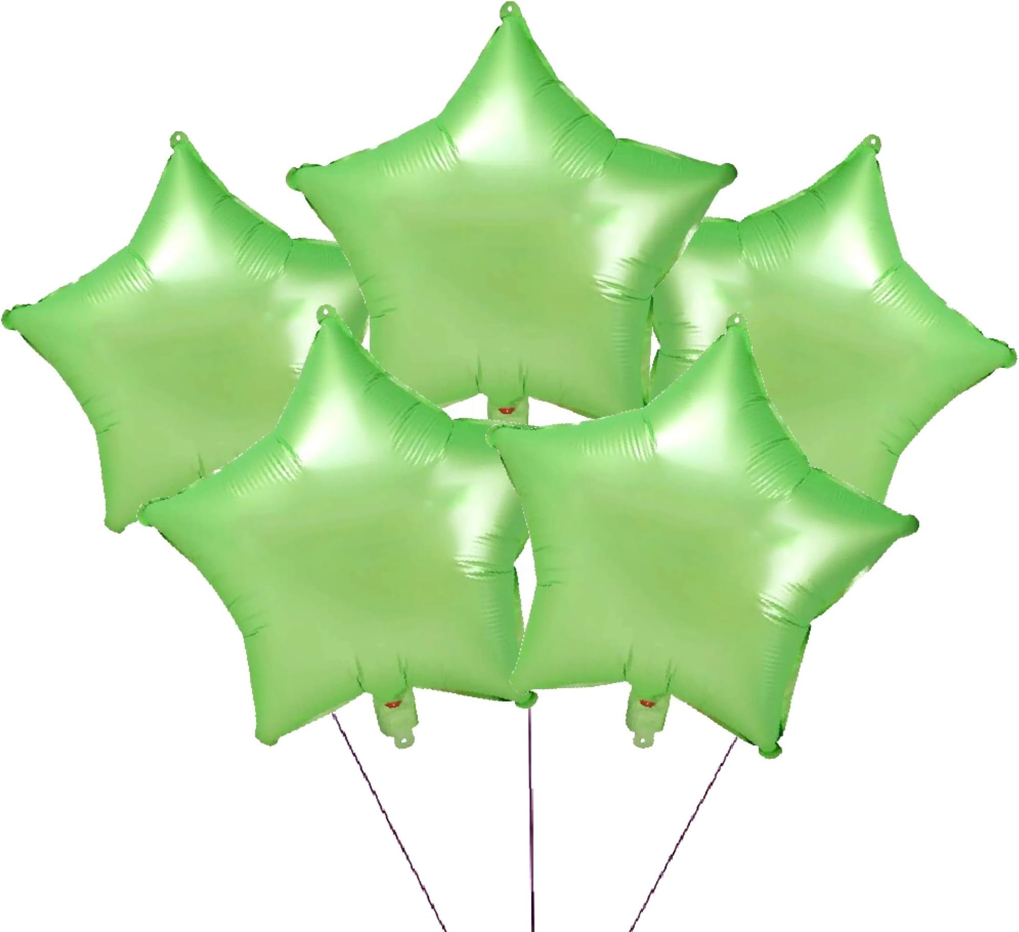 Bright Foil Star Balloons by Zeylo Party Supply, 18 inch (Lime Green)
