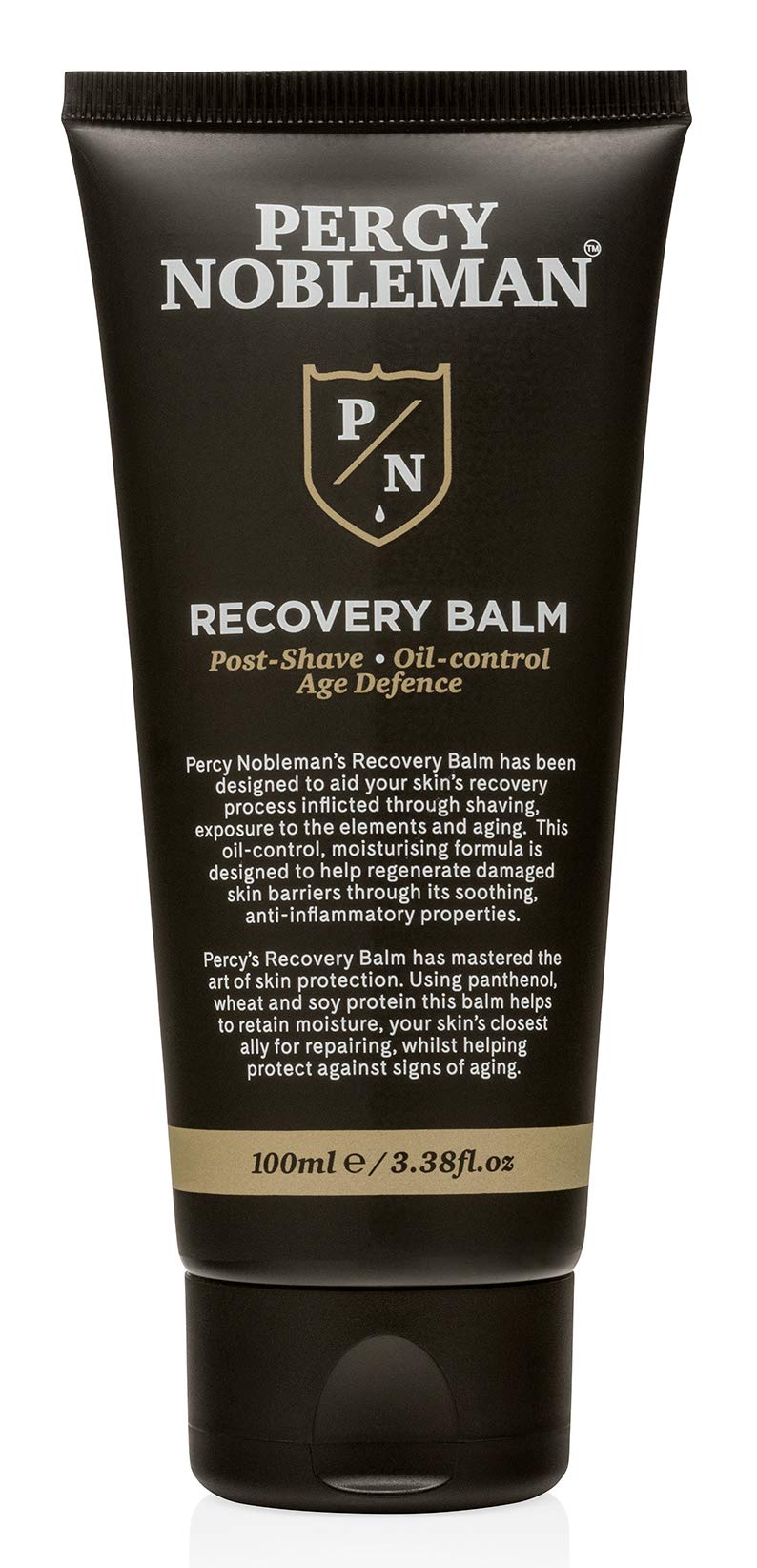Recovery Balm by Percy Nobleman. Aftershave Balm. Post Shave. Oil Control Moisturiser for Men 100ml, black