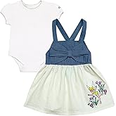 Disney Baby Girls Bodysuit and Square Neck Dress Outfit Set Newborn to Infant Sizes (Newborn - 24 Months)