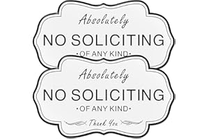Absolutely No Soliciting of Any Kind Signs,(2 Pack) RAMIEYOO Designer Acrylic Smoke Free Signs,Double Sided Tape,Easy Installation,Great for Home,Buiness,Indoor/Outdoor Use