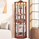 Firscook Lighted 3-Side Glass Display Curio