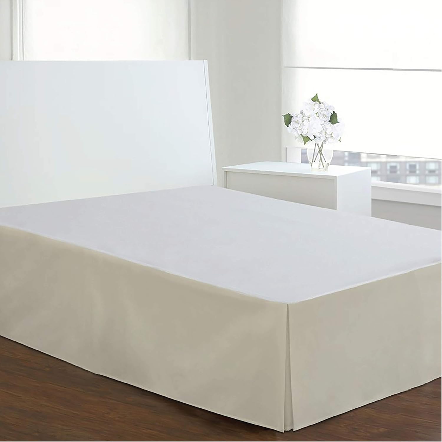 TODAY'S HOME Classic Tailored, Microfiber, 14" Drop Length Bed Skirt Dust Ruffle, Full, Ivory: Home & Kitchen