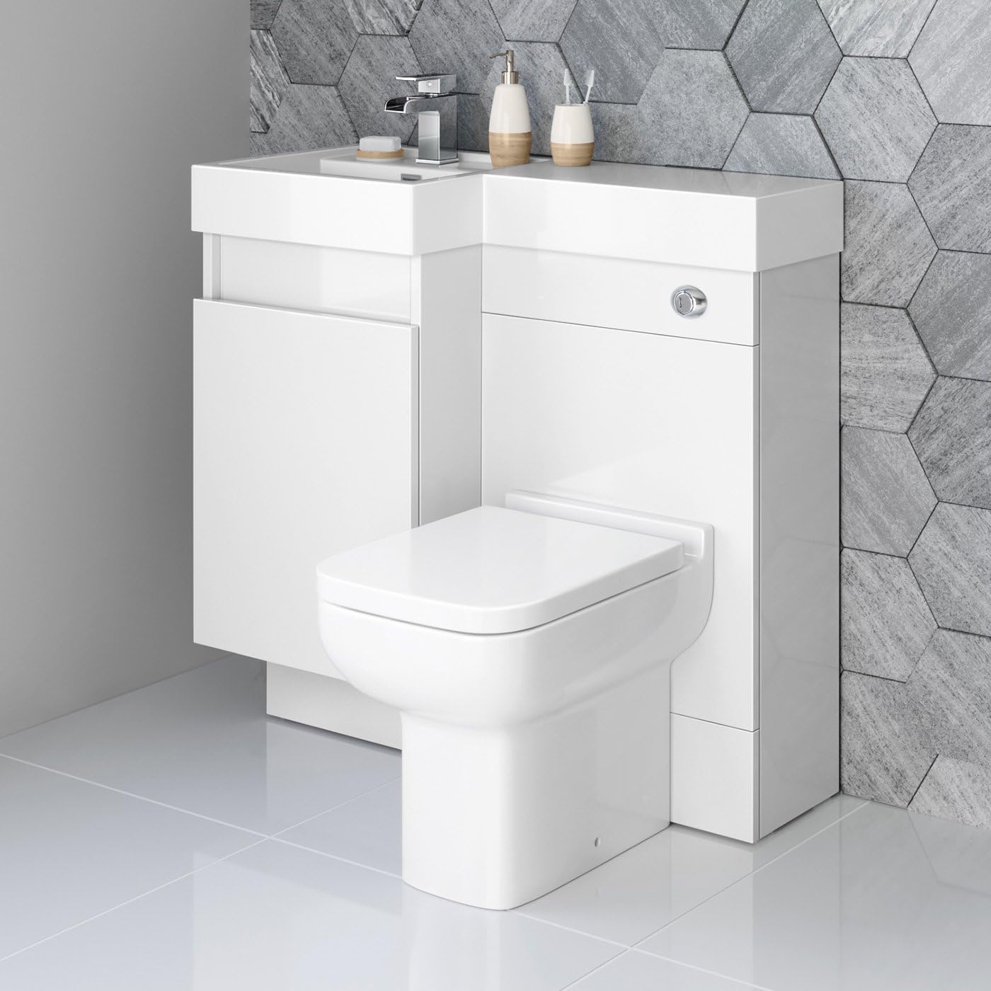 Vanity Sink Unit Short Projection Back to Wall Toilet Bathroom Drawer