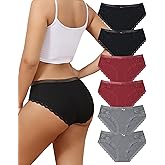 LEVAO Cotton Underwear Women's Bikini Panties Breathable Hipster Stretch Full Briefs Multipacks S-XL