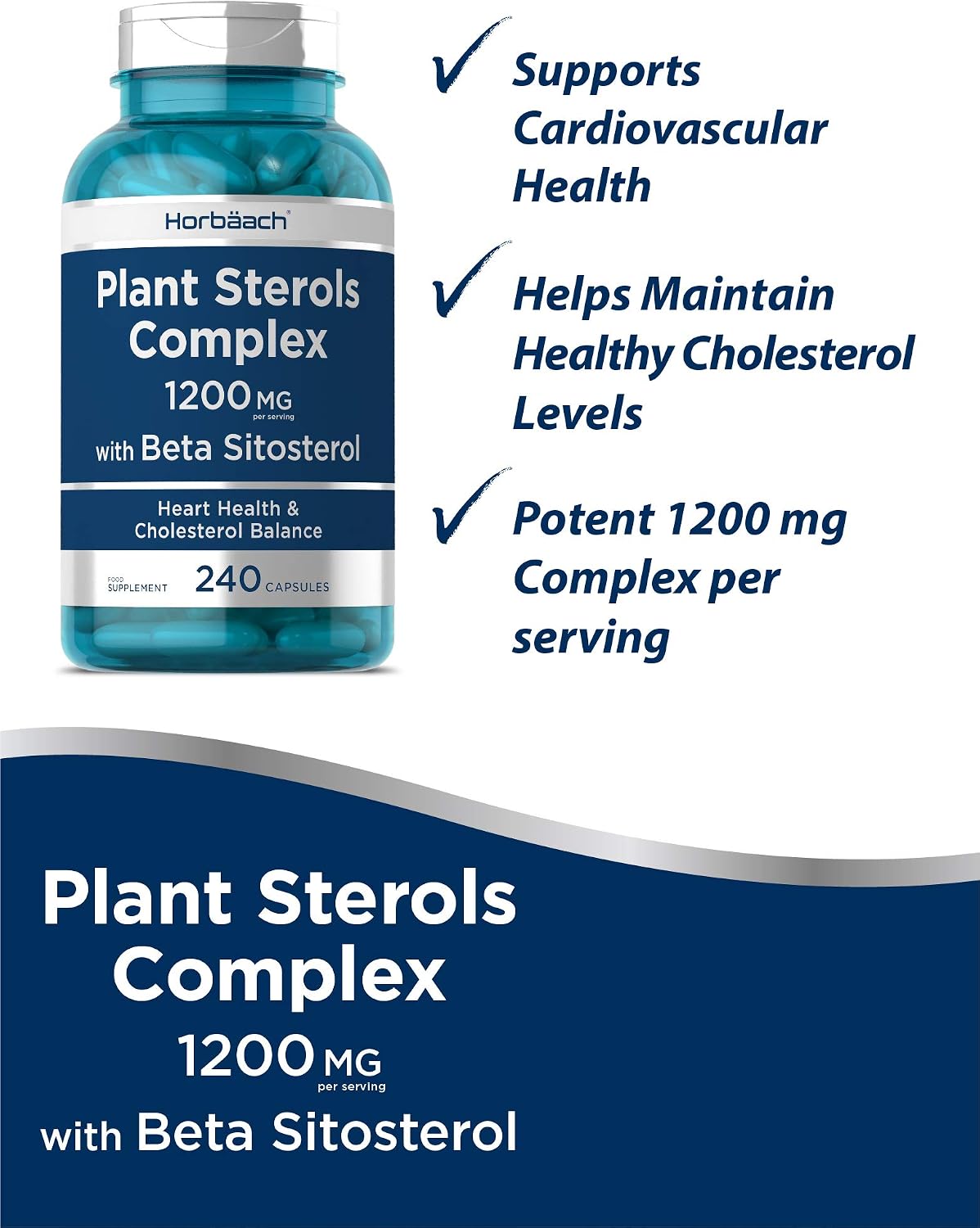 Plant Sterols High Strength 1200mg, 120 count (Pack of 1) - Image 3