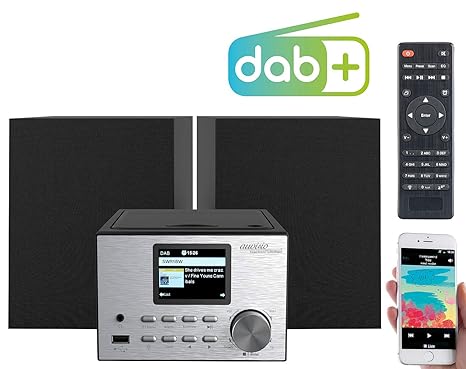 auvisio Internetradio: Micro-Stereoanlage mit Webradio, DAB+, FM, CD, Bluetooth, USB, 60 Watt (Internetradio mit CD)