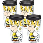 Tervis Peanuts - Colossal Tumbler with Wrap and Black Lid 2 Pack 16oz, Clear