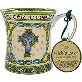 Royal Tara Irish Mug with Celtic Cross and Celtic Knots - New Bone China -325 ml/11 fl oz (Single)