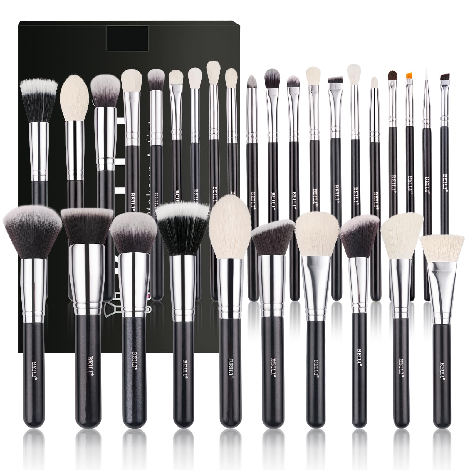 BEILI Makeup Brushes, Make Up Brush Set Professional, 30 PC Natural Goat Hair Makeup Brush Foundation Face Powder Blush Eyeshadow Brushes Concealers Eye Make Up Brush Set