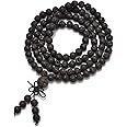 AD Beads 6mm Natural Healing Gemstones Buddhist 108 Prayer Mala Stretchy Bracelet Necklace