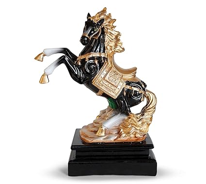 Tied Ribbons Resin Horse Statue (13.99 cm x 13.99 cm x 24.99 cm, White)