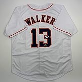Facsimile Autographed Christian Walker Houston White Reprint Laser Auto Baseball Jersey Size Men's XL