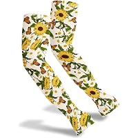 Skulls And Flowers Gardening Arm Sleeves - Sun Protection Cooling Sleeves For Men & Women, 17.3 Inch