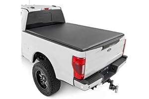 Rough Country Soft Roll-Up Truck Bed Cover for Ford F-250 & F-350 Super Duty (2017-2025) - Fits 6'10" (81.9") Bed, Weather-Resistant Tonneau Cover