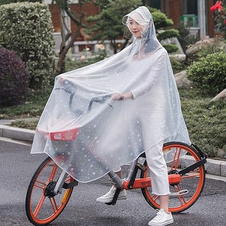 Amazon Co Jp Gui914 レインコートレディース自転車用 防風フード付きサイクリング自転車自転車レインコートポンチョ帽子ダブルブリムデザイン ファッションレインコート ポンチョ Color A Size Xxxl ホーム キッチン