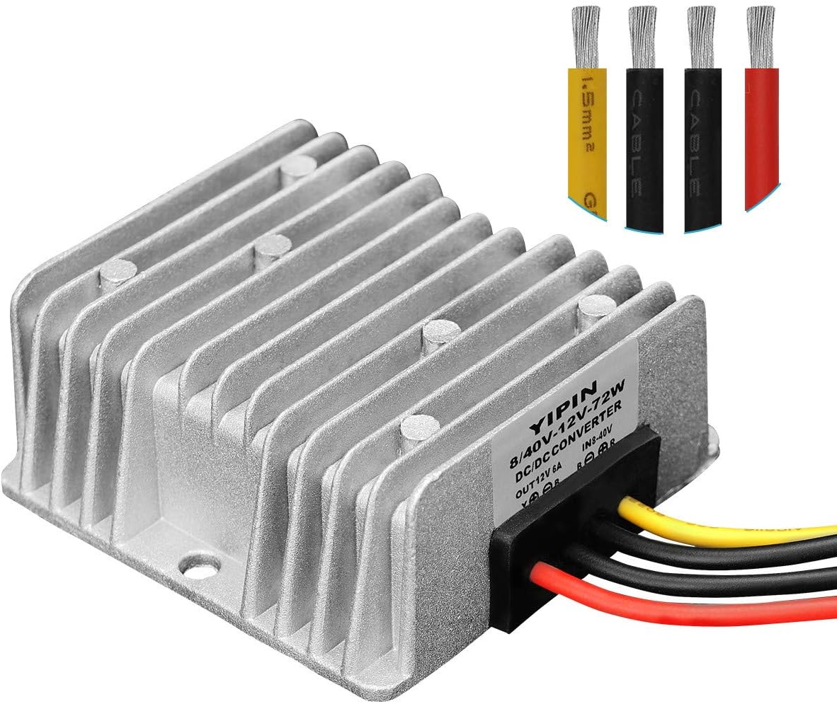 DC Buck Converter 8v-40v to 12V 6a 72W Automatic Buck Boost Power Converter Regulator Waterproof Module Transformer for Golf cart: Electronics