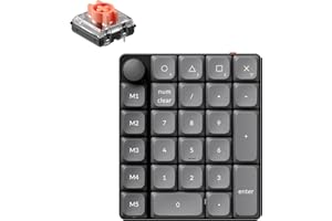 Keychron K0 Max Wireless Low-Profile Number Pad, QMK/VIA Programmable Numeric Keypad, Hot-Swappable Silent Red Switch, RGB Ba