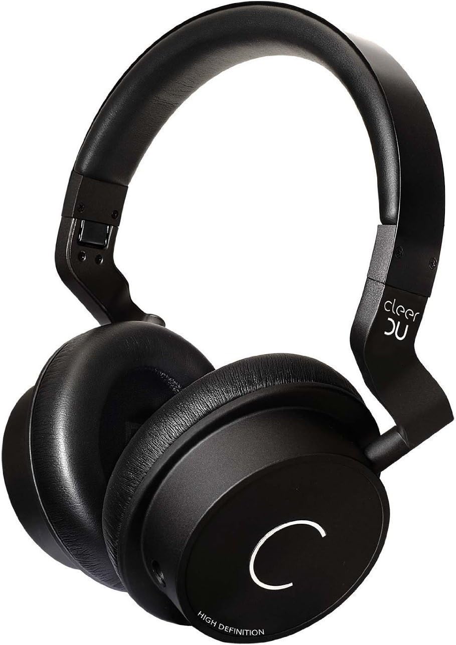 Cleer DU Wired Foldable Headphones with Microphone and Remote Control, Comfortable Full Over Ear Headphones with Ergonomic Design and Lightweight Aluminium Construction (Two 1.2 Meters Audio Leads and Carrying Pouch Included)