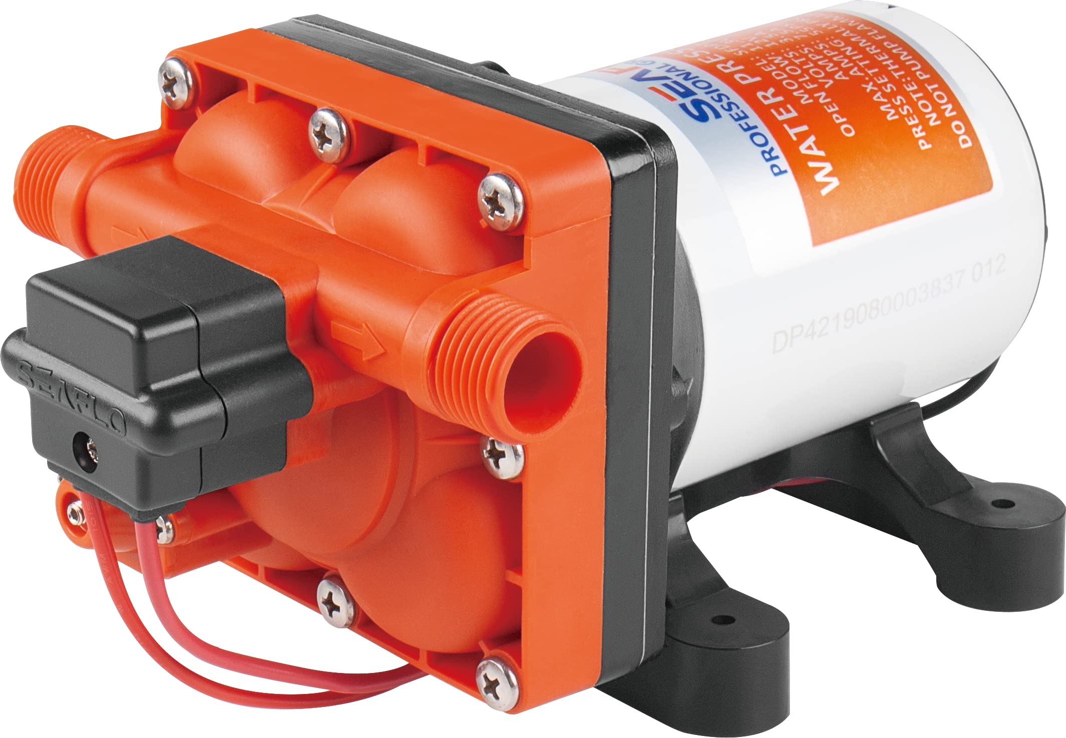 LIGHTEU®, DC 12V 11.3LPM 3.8 bar 42S Self Priming with Bypass On Demand Water Diaphragm Pump for RV, Yacht, Garden, Camper