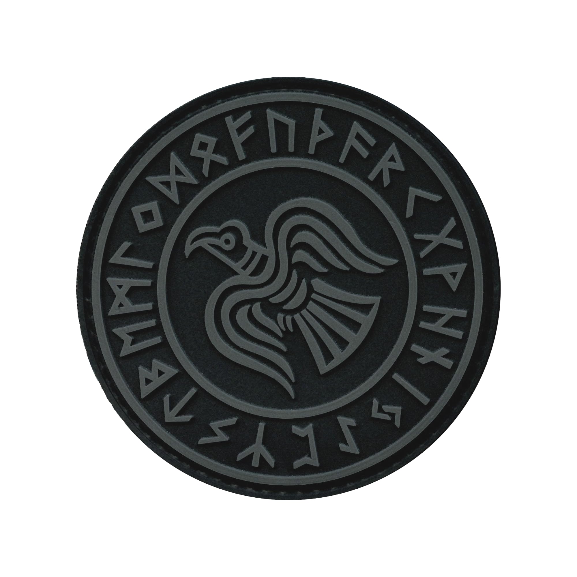 Subdued Rare Norse Viking Raven Runes Odin God of War ACU Morale PVC Rubber 3D Touch Fastener Patch