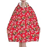 Custom Wearable Blanket Hoodies Personalized Face Photo Text Sweatshirt Hooded Blankets for Women Men Christmas Gifts