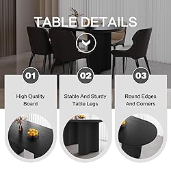 Guyii 55.11" Dining Table Set with 6 Chairs, Modern