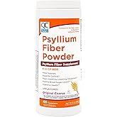 Quality Choice Psyllium Fiber Powder, Original Formula, 48 Doses for Daily Digestive System Support. Promotes Regularity with Gentle Soluble Fiber in Convenient Powder Formula