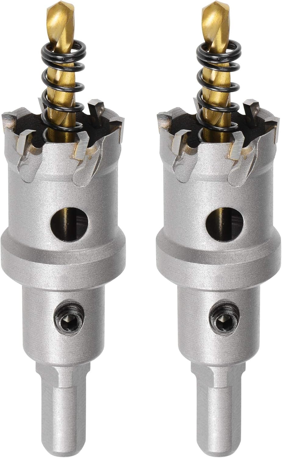 sourcing map 26mm Carbide Hole Cutter, Hole Saws for Stainless Steel Sheet Metal Non-Slip Triangular Shank Limit Step
