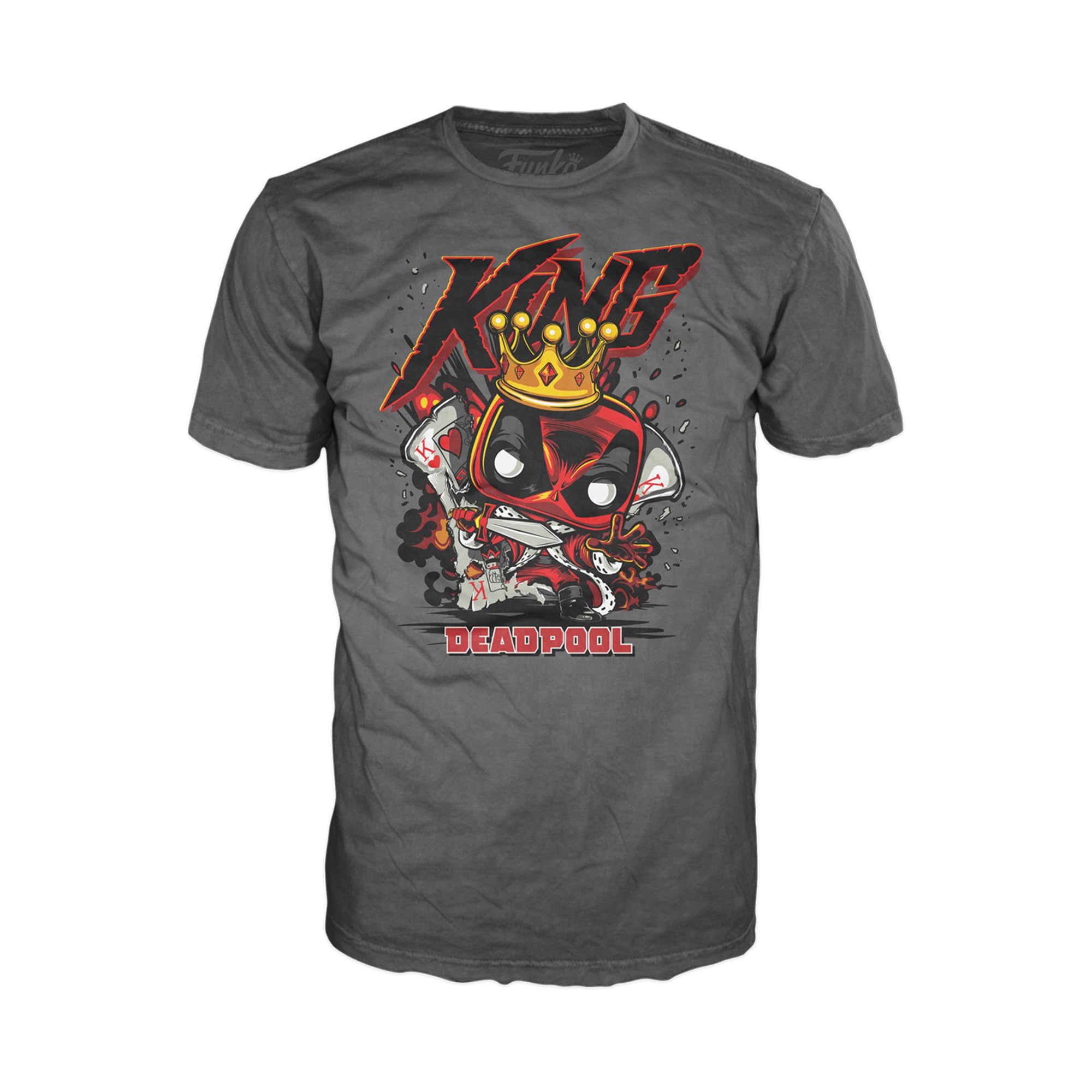 Funko Pop! Tee: Deadpool - King Deadpool - Small - T-Shirt - Clothes - Gift Idea - Short Sleeve Top for Adults Unisex Men and Women - Official Merchandise - Movies Fans