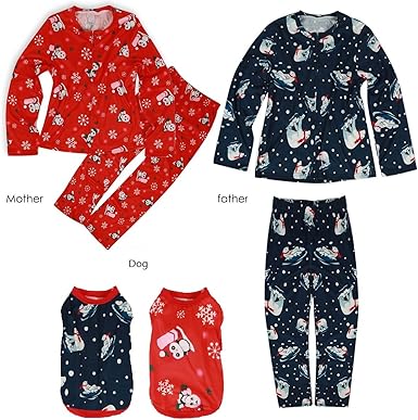 mom and puppy matching pajamas