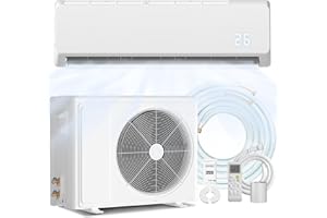 TMYICE 18000 BTU Mini Split AC/Heating System, 19 SEER2 230V Energy Efficient Ductless Inverter AC Unit Cools Room Up to 1250 Sq.Ft, Remote Control with Pre-Charged Condenser, Heat Pump & Installation Kits