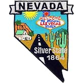 Nevada State Shaped Map Embroidered Patch, with Iron-On Adhesive