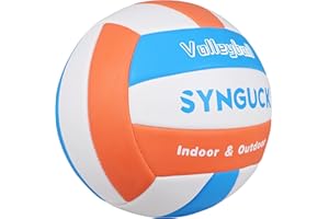 SYNGUCK Size 5 Volleyball,Official Soft Indoor Outdoor Volleyballs Sports Training Game Play Ball for Youth, Teenager, Adult