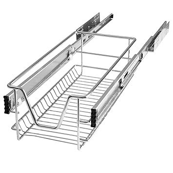 Tectake Kitchen Wire Drawer Baskets Pullout Bedroom Drawer Storage