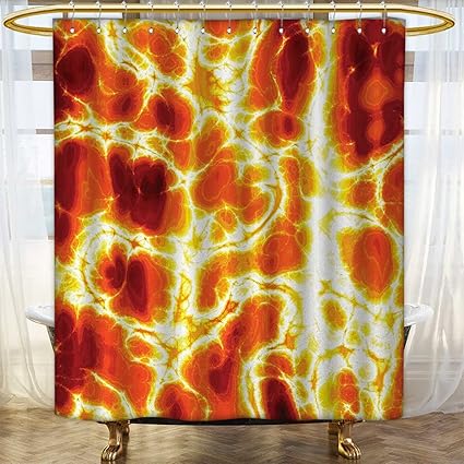 Amazon Com Anhounine Burnt Orange Fabric Shower Curtains Hot
