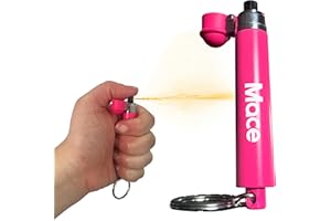 Mace Brand KeyGuard Mini Model Pepper Spray, 0.14 oz, 5 Feet Range, Max Strength 10% OC Formula, Long Lasting UV Dye, Flip Top Safety Cap, Self Defense Pepper Spray for Women & Men
