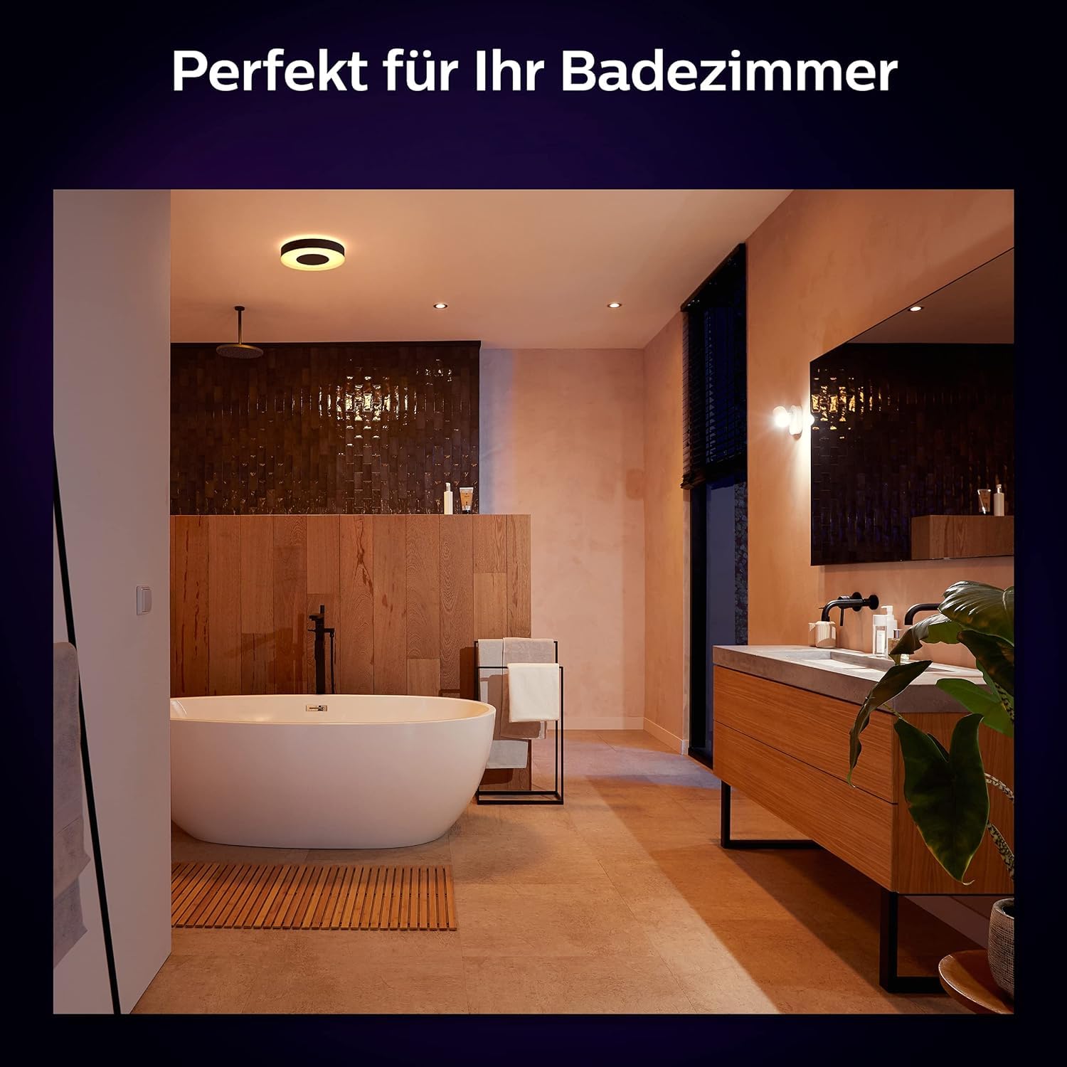 Philips Hue White & Col. Amb. Xamento Deckenleuchte, schwarz, 16 Mio. Farben, dimmbar, steuerbar via App, kompatibel mit Amazon Alexa (Echo, Echo Dot) 4