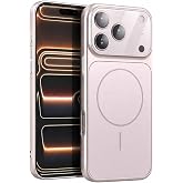 Doulings Magnetic Matte for iPhone 15 Pro Max,Gold,Lens Protector | Crystal Tempered Glass Camera Cover,Fit for Magsafe,Hard PC Military Grade Drop Protection,Rugged Shockproof Phone Cover,Slim