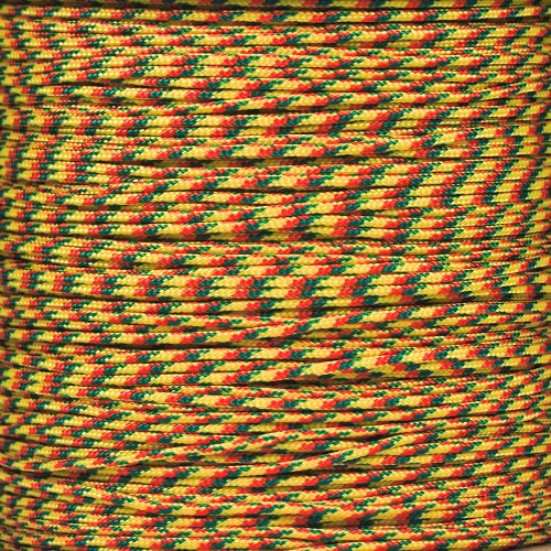 Paracord Planet 43kg Paracord – 1 Strand Type I Parachute Cord for Outdoors and DIY – Rasta (30 m)