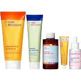Good Molecules Daily Skincare Routine Set with Hydrating Facial Cleanser | Complete daily routine: cleanse, tone, treat, and moisturize with four Good Molecules essentials.