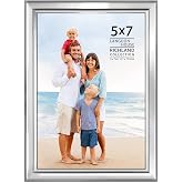 5x7 Silver Picture Frame - Distinguished Edging for Classic Style | Langdon House Richland collection polystyrene photo frames for wall mount display, photo holders for home or office gallery.