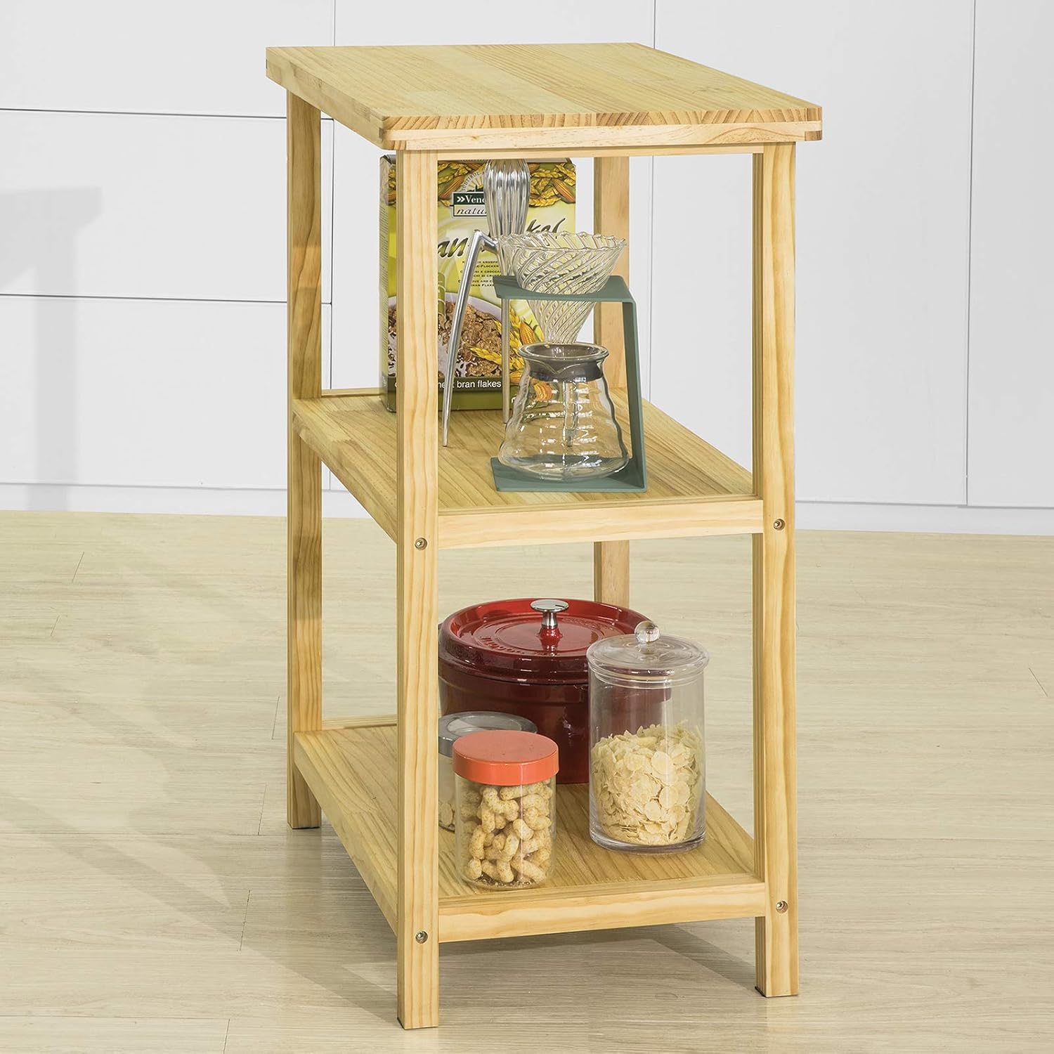 SoBuy FSB22-N Mikrowellenschrank Bäckerregal mit 3 Ablagen Druckertisch