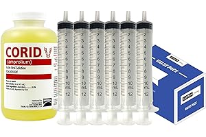 SAFRAN LIVING CORID for Chickens & Goats - Amprolium 9.6 Percent Coccidiosis Treatment w/ Veterinary Syringe Kit - Life Saving Control of Coccidia in Animals with Low Appetite, Dehydration & Environmental Stress