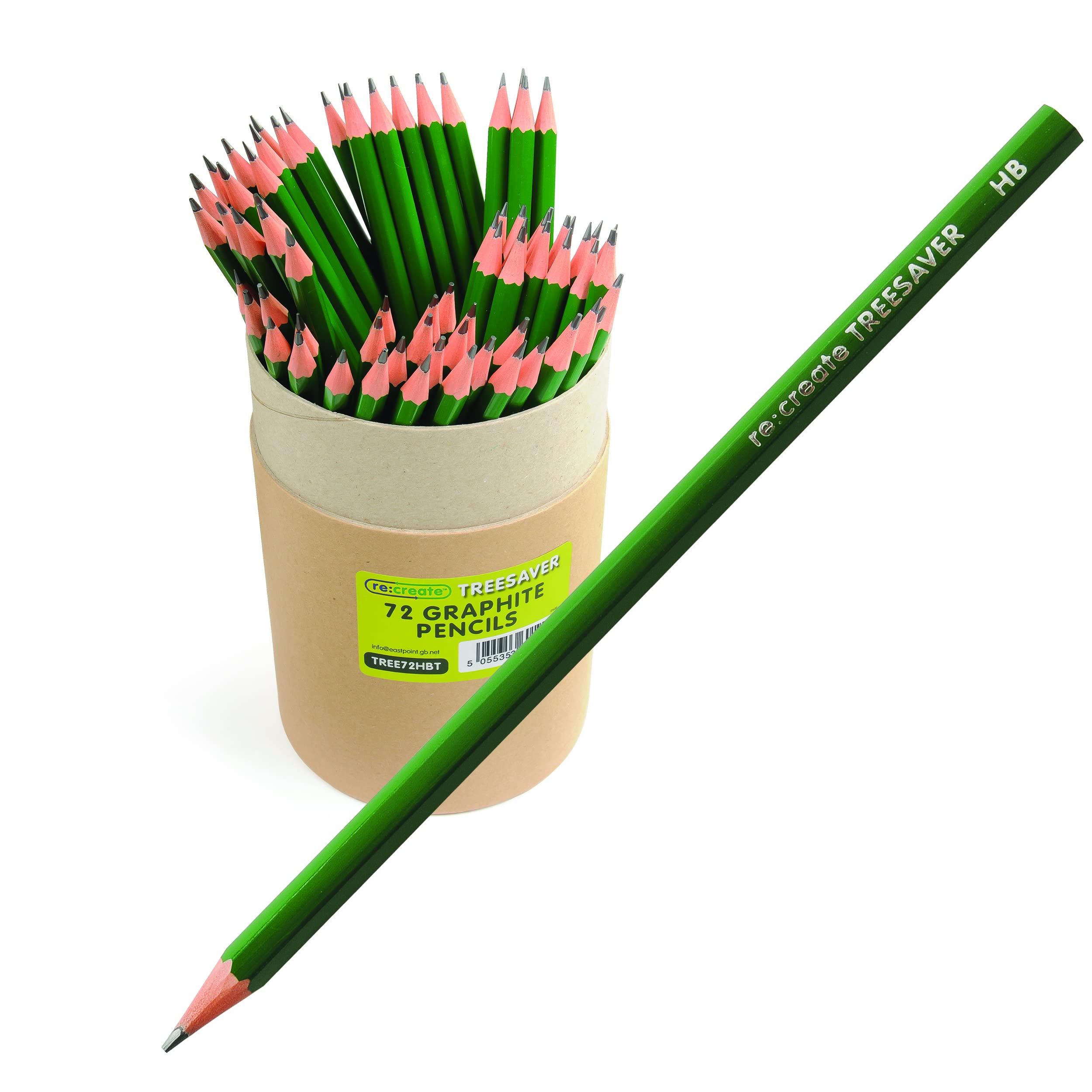 SHOW-ME Re:Create Treesaver HB Pencils – Eco-Friendly, Splinter-Proof, Pre-Sharpened Writing Pencils for School, Office & Stationery Sets – Comfortable Grip, Durable Quality – 72 Pack