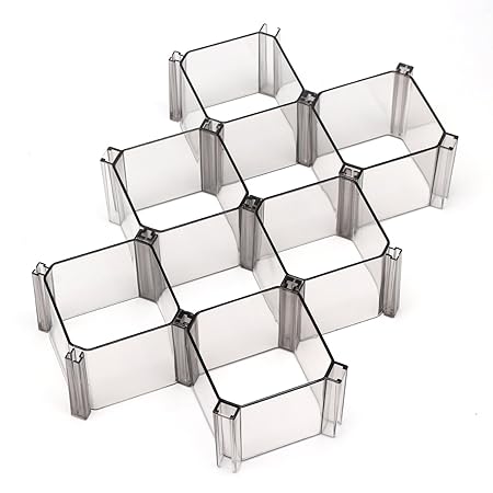 Segbeauty Adjustable Drawer Organizer 6 Grids Plastic Drawer