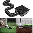 Rain Gutter Downspout Extensions Flexible, Catch Basin Downspout, Down Spout Extender, No Dig Low Profile Catch Basin Downspout Extension Kit for Cement Floor and Lawn Included.