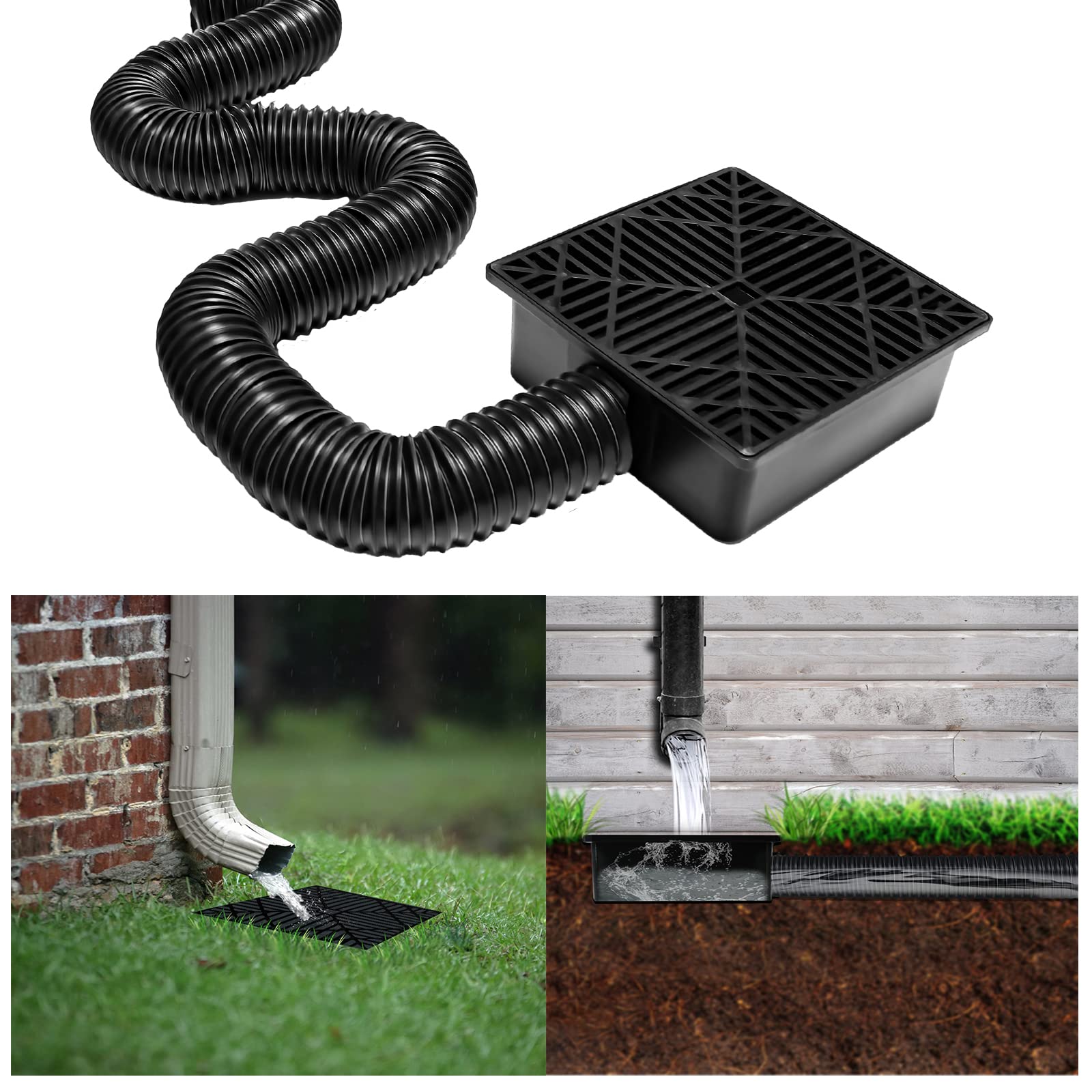 Rain Gutter Downspout Extensions Flexible, Catch
