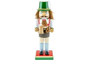 Clever Creations German 10 Inch Traditional Wooden Nutcracker, Festive Christmas Décor for Shelves and Tables